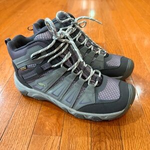 KEEN Oakridge Mid Waterproof Hiking Boots Women's 9.5 Grey Gray Purple Gorpcore